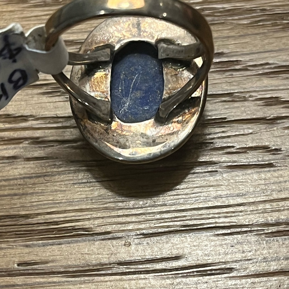 Native American made size 8 Lapis Lazuli set in 925 Sterling Silver. - Picture 5 of 6